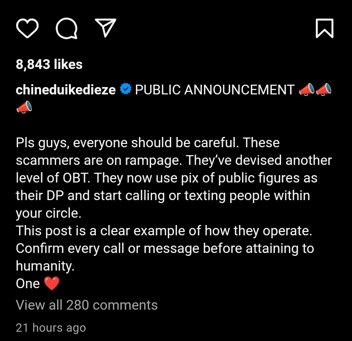 Chinedu Ikedieze, 'Aki' warns fans about scammers impersonating him online