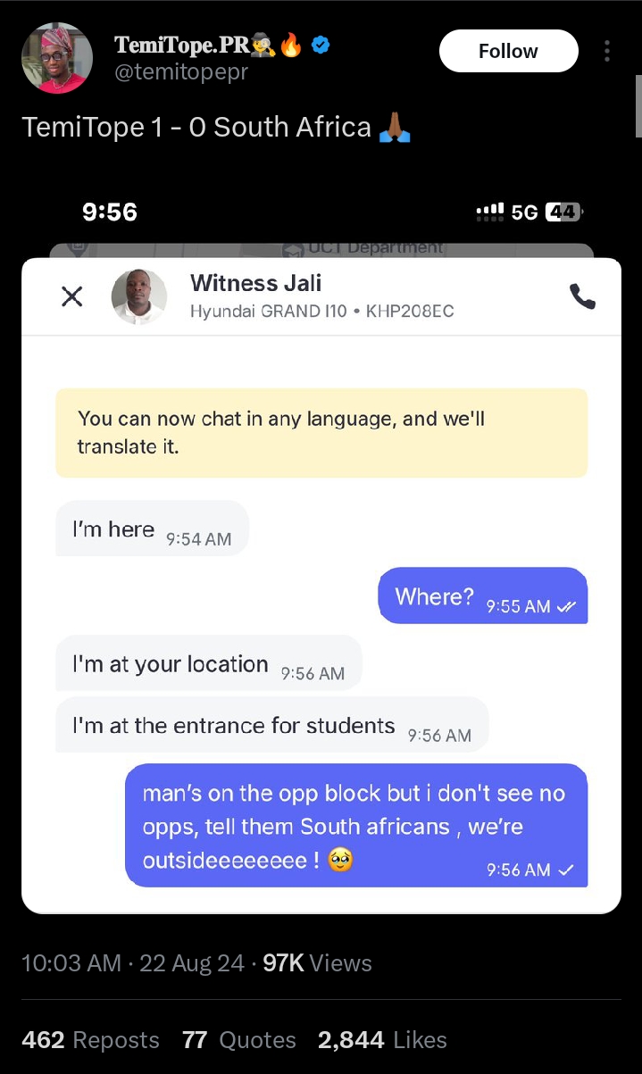 Nigerians and South Africans engage in a ride-hailing app retaliation