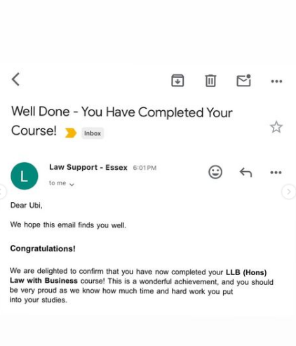 Ubi Franklin BAGS a law degree 