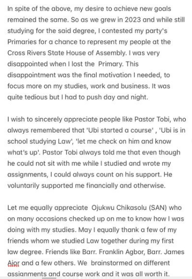Ubi Franklin BAGS a law degree 