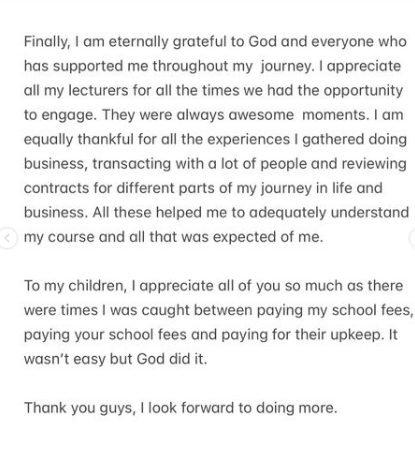 Ubi Franklin BAGS a law degree 
