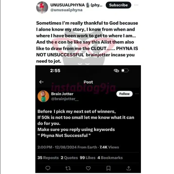 BBNaija's Phyna claps back at Twitter influencers over mockery for 'not being successful'