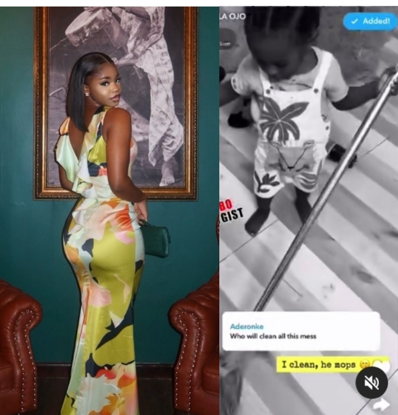 Priscilla Ojo shares video of late Mohbad's son doing chores Priscilla Ojo shares video of late Mohbad's son doing chores