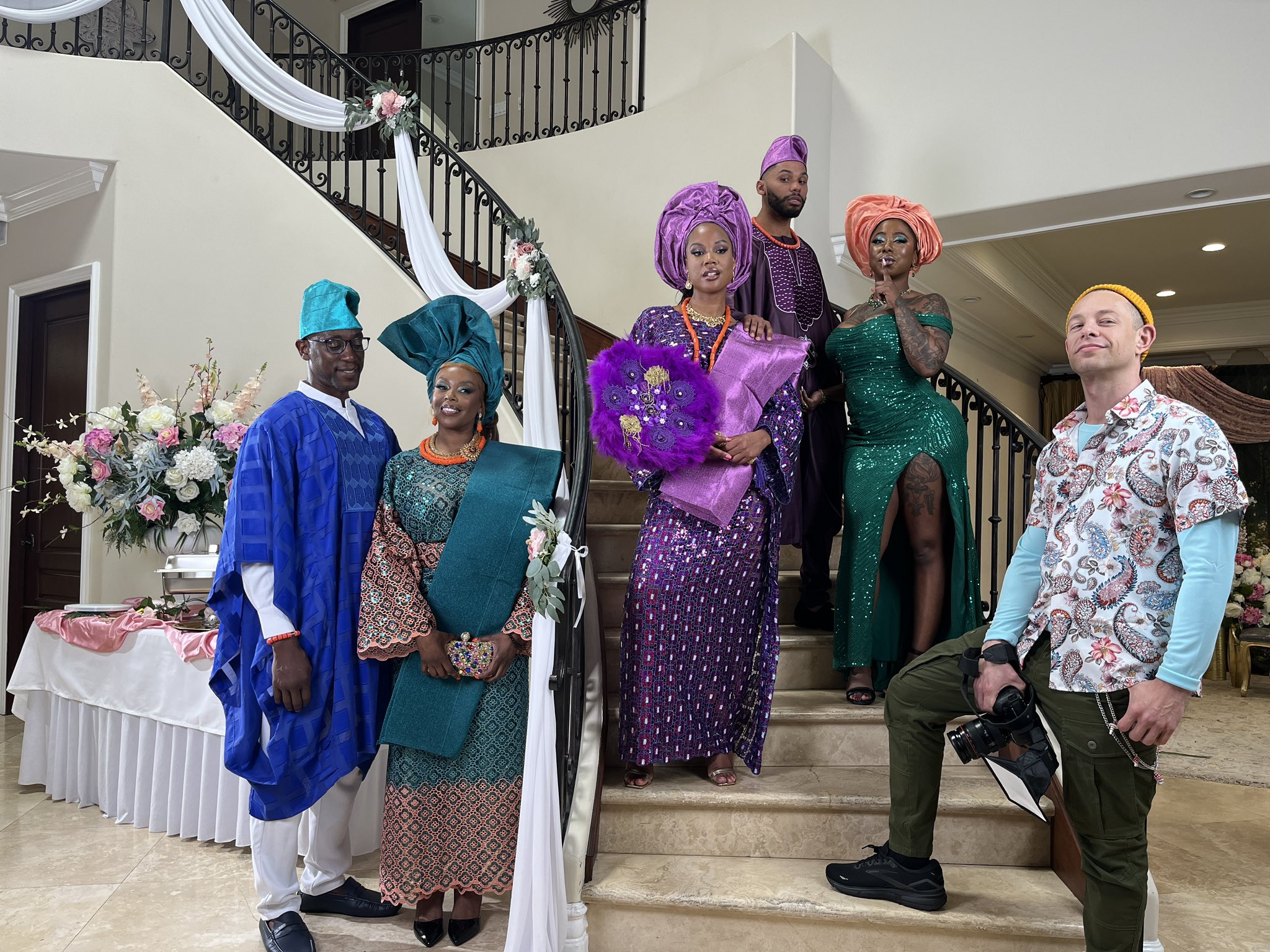 Group of p*rnstars rock Yoruba outfit in photoshoot 