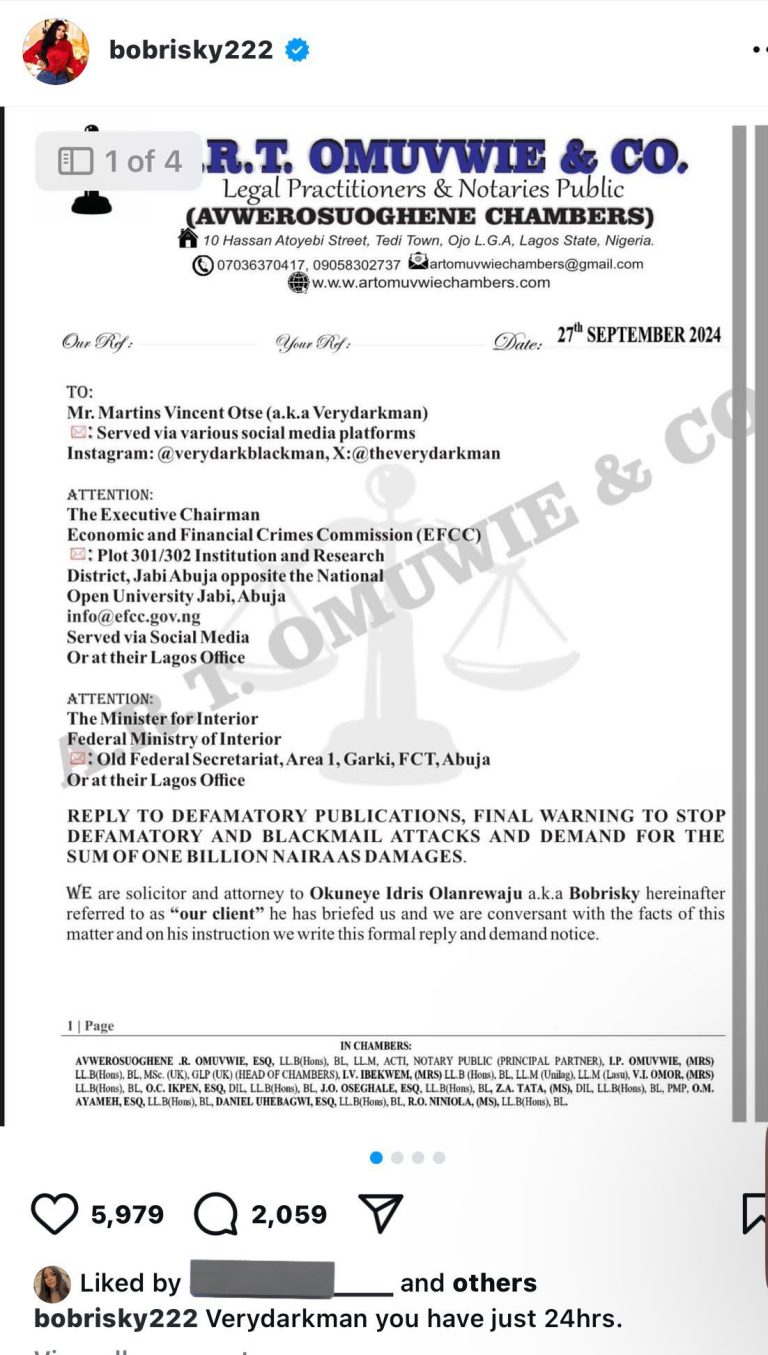 Bobrisky files ₦1B lawsuit against VeryDarkMan over defamation 2 20240929 1144235891657438241231346 768x1355 1
