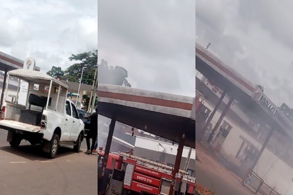 Fire engulfs Enugu Governor's filling station Fire engulfs Enugu Governor's filling station