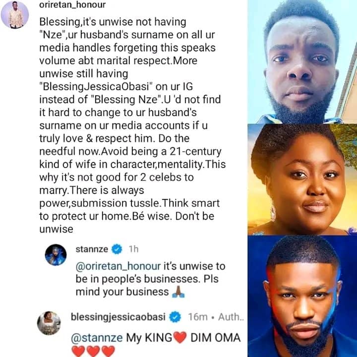 Stan Nze responds to criticism over wife's surname