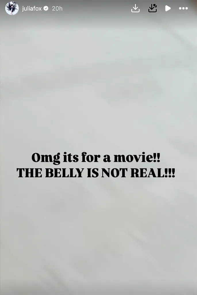 Julia Fox denies pregnancy rumors