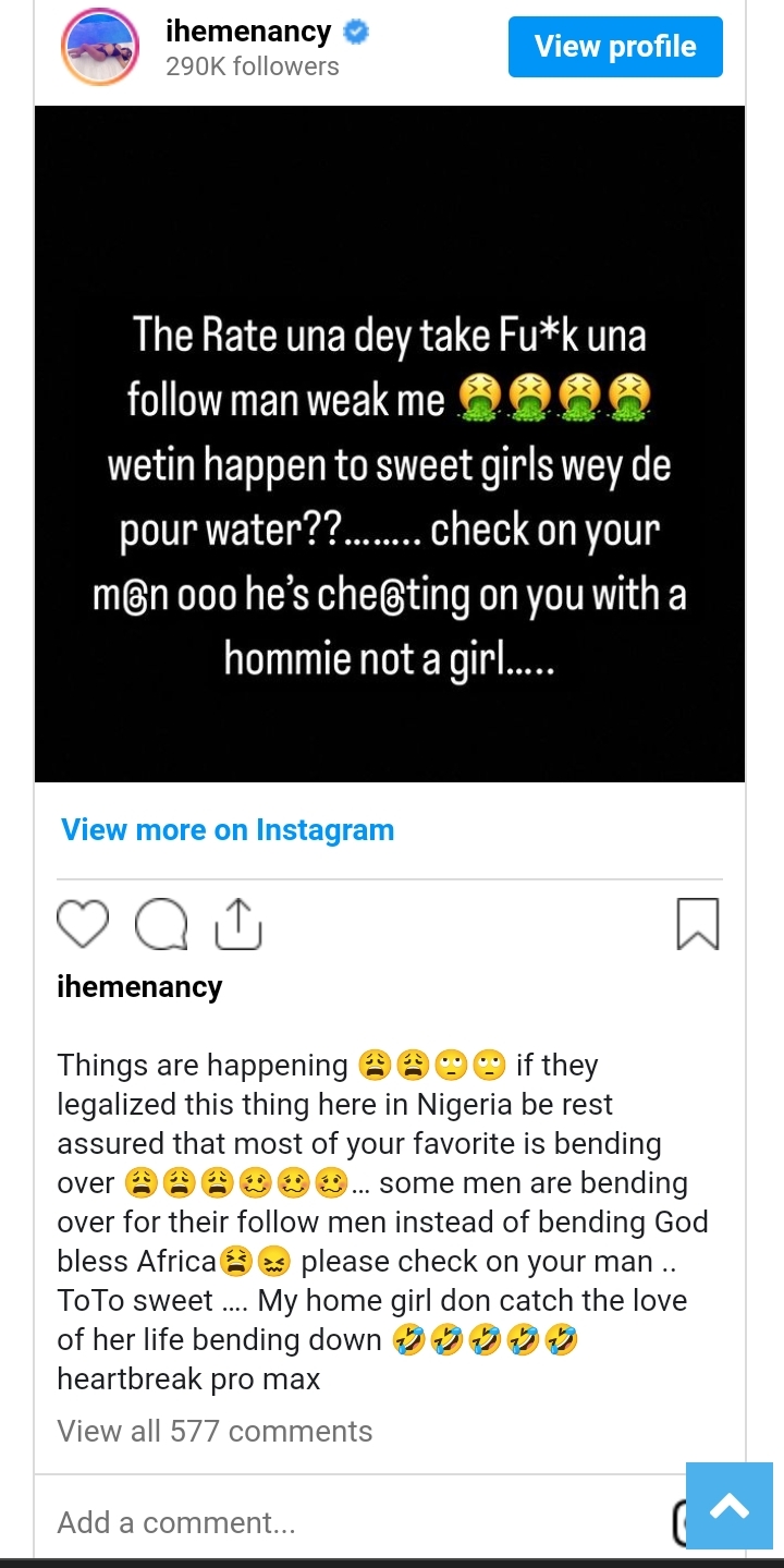 Most of your faves are GAYbriel - Actress Iheme Nancy