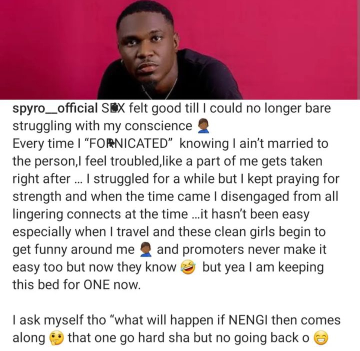 Spyro shares personal struggle with FORNICATION