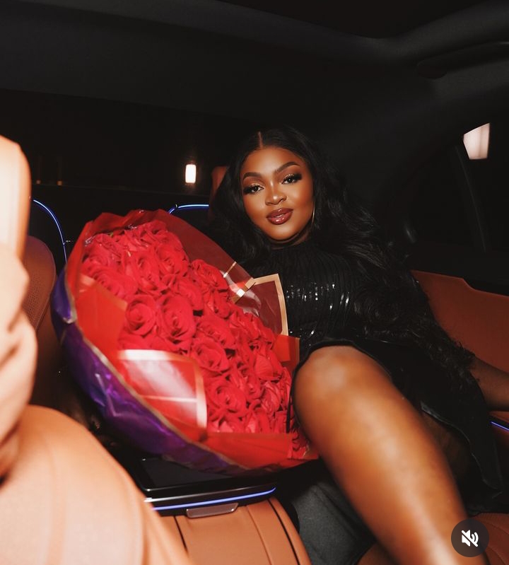 Eniola Badmus acquires car and flowers ahead of birthday