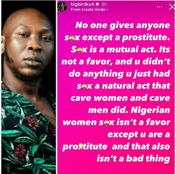 Seun Kuti claims women shouldn't view S3X as a favour
