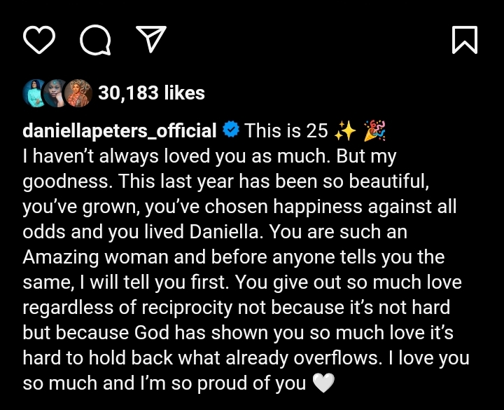 BBNaija's Daniella Peters celebrates 25th birthday in style