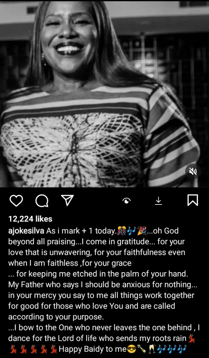 Joke Silva GRATEFUL on 63rd birthday