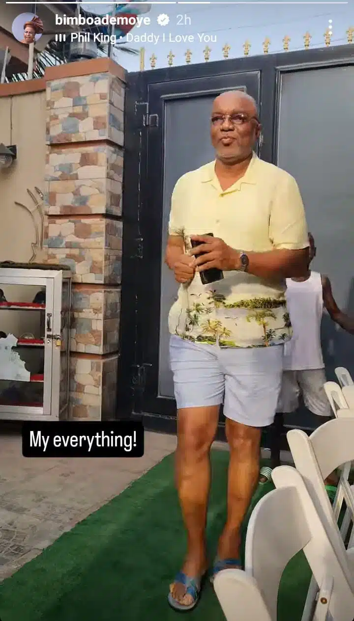 Bimbo Ademoye praises dad's generosity amid fuel price hike