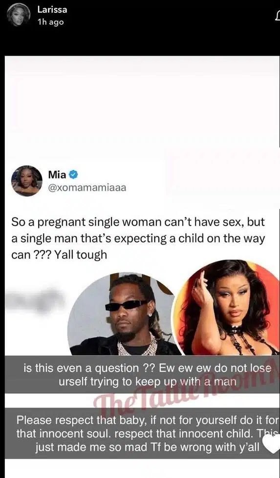 Davido's babymama blasts Cardi B for cheating during pregnancy