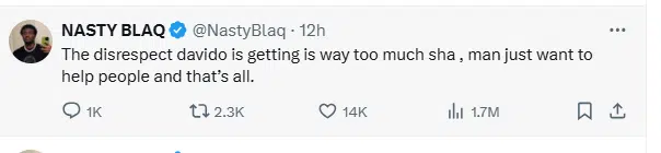 Disrespect is too much - Nasty Blaq defends Davido