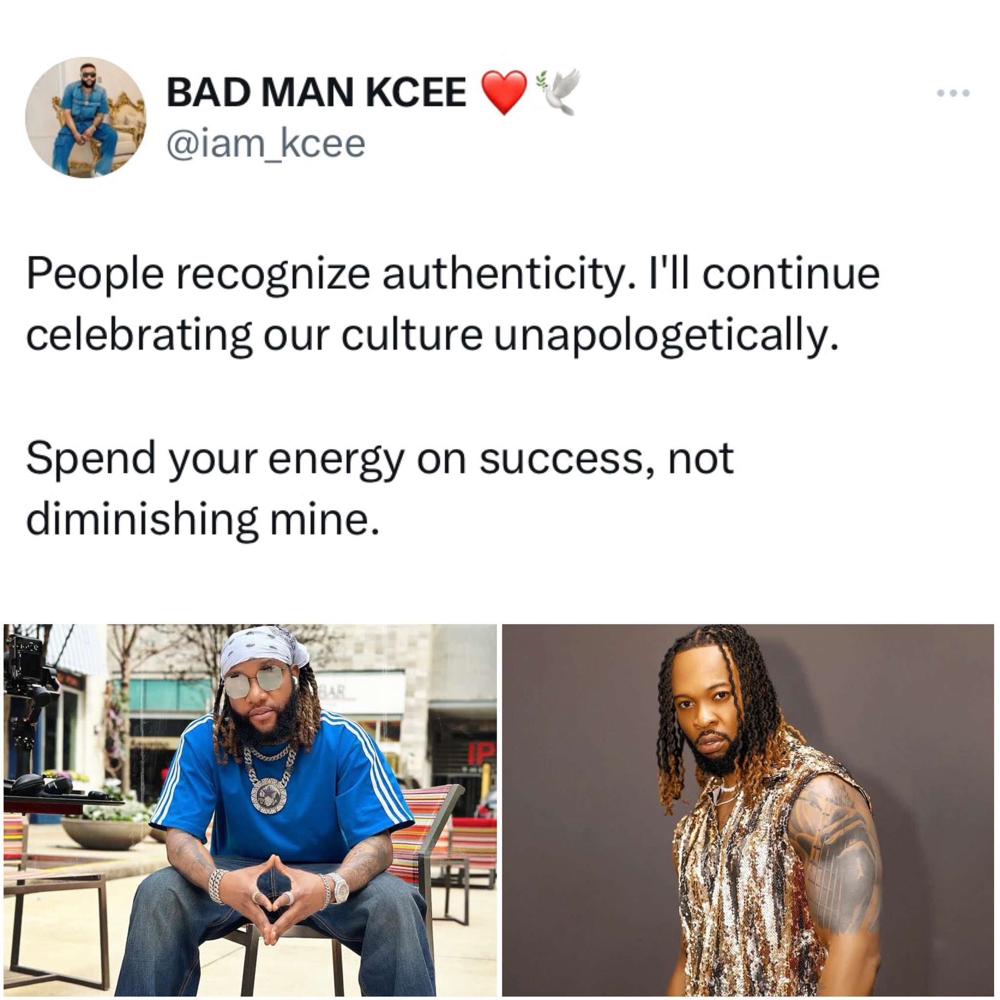 Kcee fires back at Flavour's "copy" jab