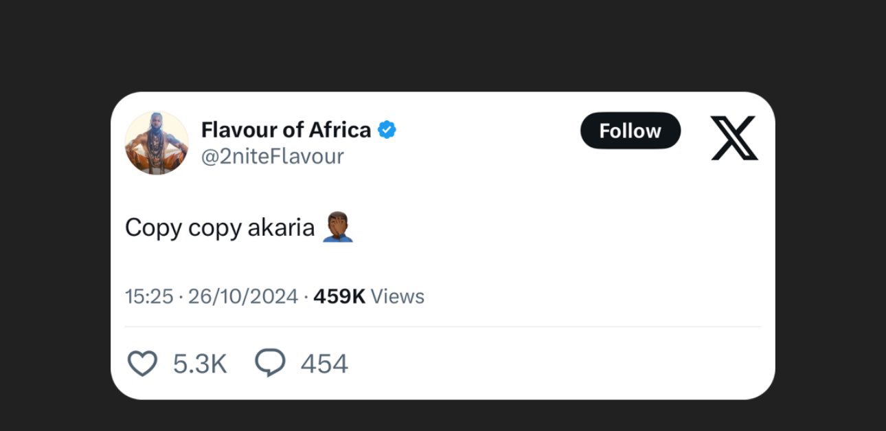 Kcee allegedly firesback at Flavour's "copy" jab
