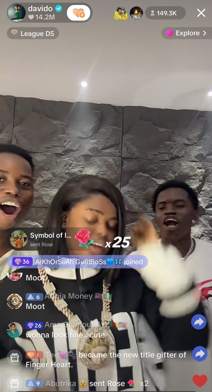 Davido's live with Peller breaks TikTok record in Africa