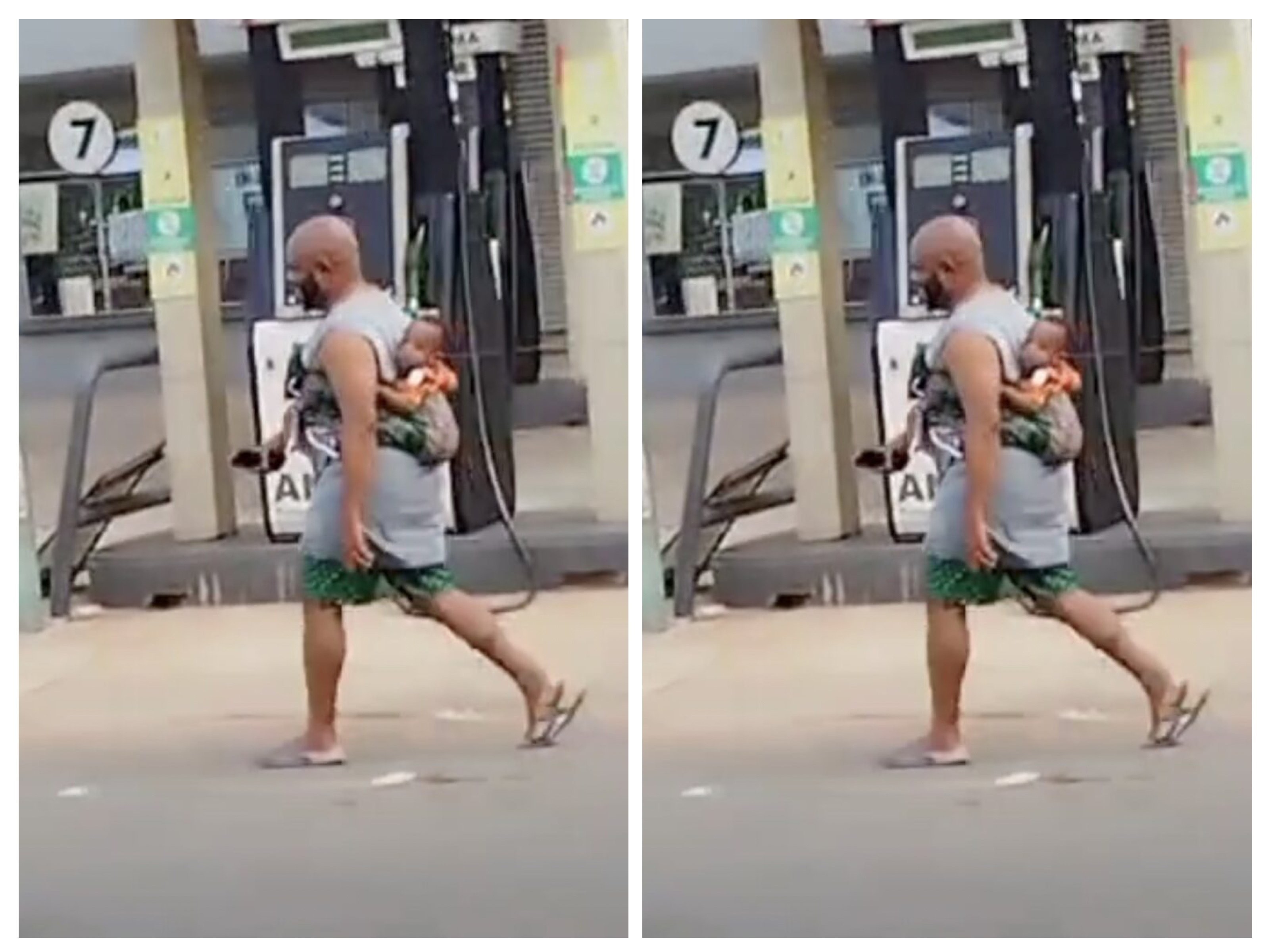 Man trends while spotted backing his baby while running errand Man trends while spotted backing his baby while running errand