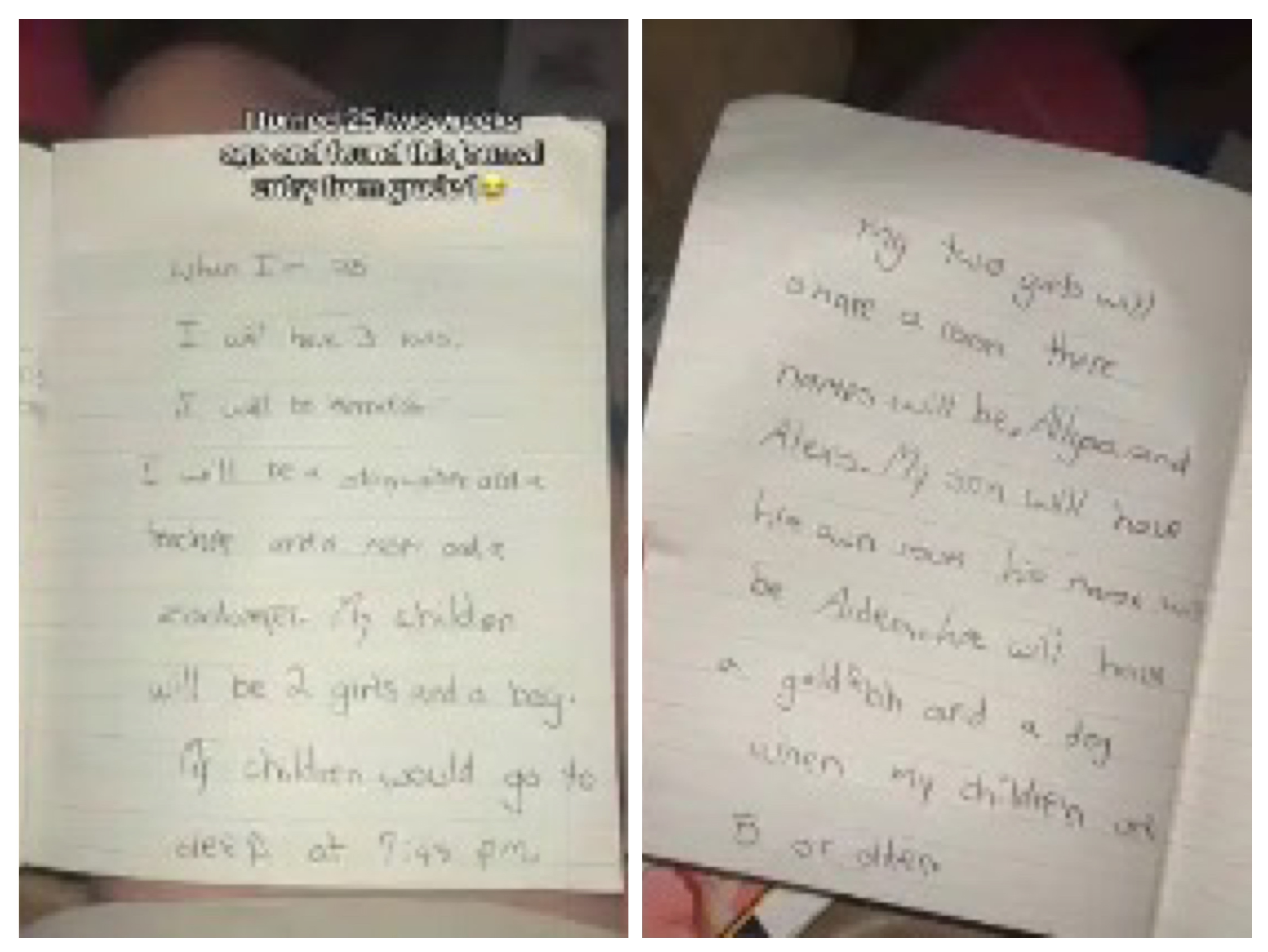 Woman goes viral after sharing childhood journal predicting marriage, 3 kids, and songwriting career by age 25 1 Woman goes viral after sharing childhood journal predicting marriage, 3 kids, and songwriting career by age 25