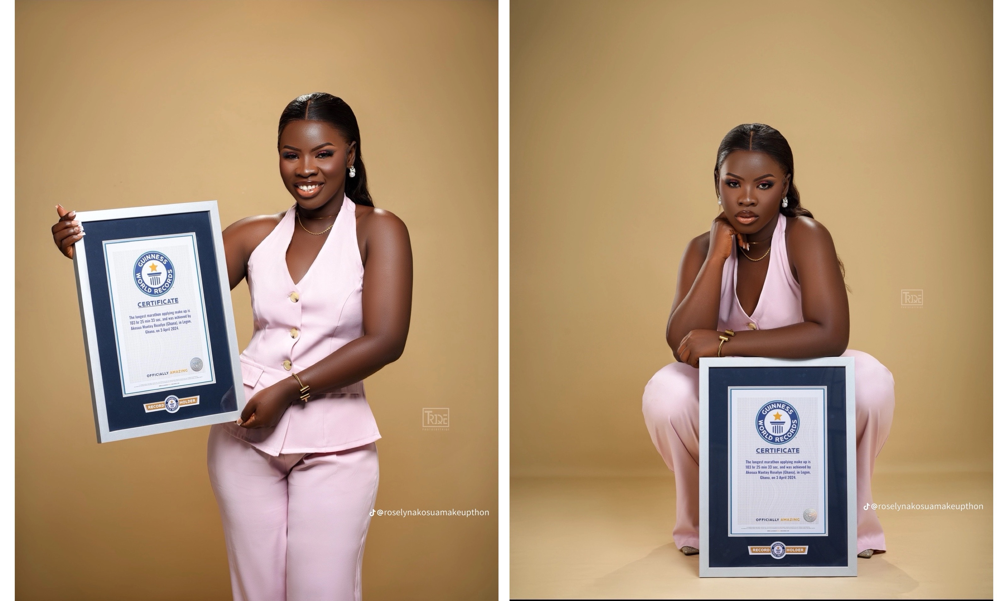 Ghanaian woman Akosua Roselyn sets Guinness World Record with 103-hour makeup marathon Ghanaian woman Akosua Roselyn sets Guinness World Record with 103-hour makeup marathon