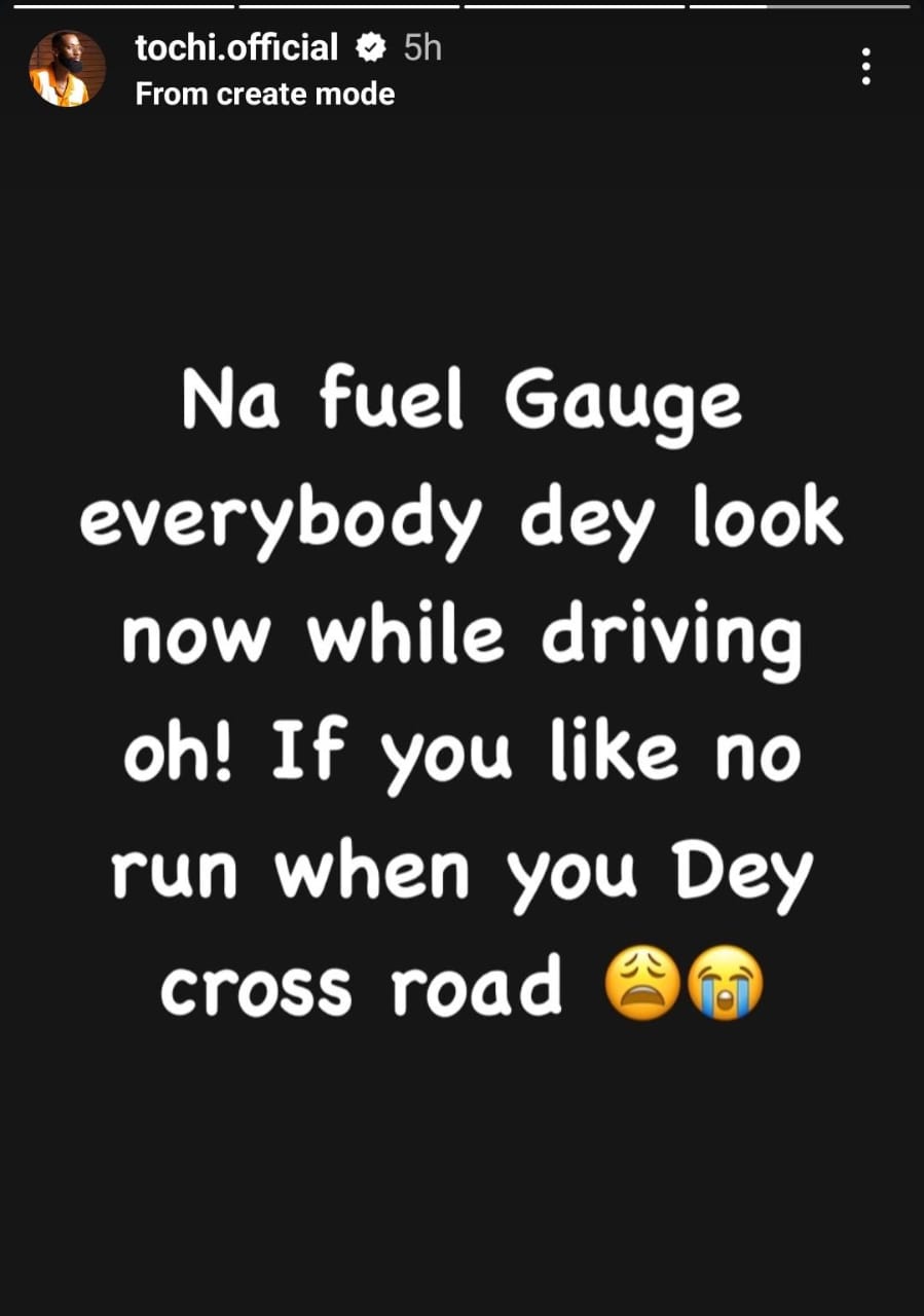 BBNaija’s Tochi laments fuel price hike