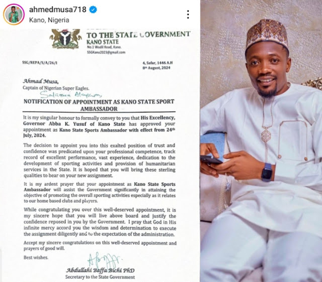 Kano appoints Ahmed Musa as sports ambassador Kano appoints Ahmed Musa as sports ambassador
