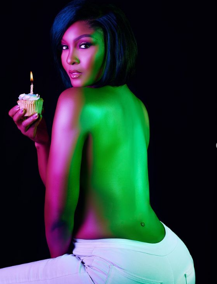 Osas Ighodaro goes TOPLESS on her birthday