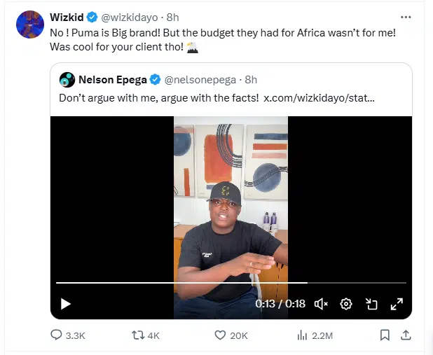 Wizkid reveals why Puma chose Davido over him