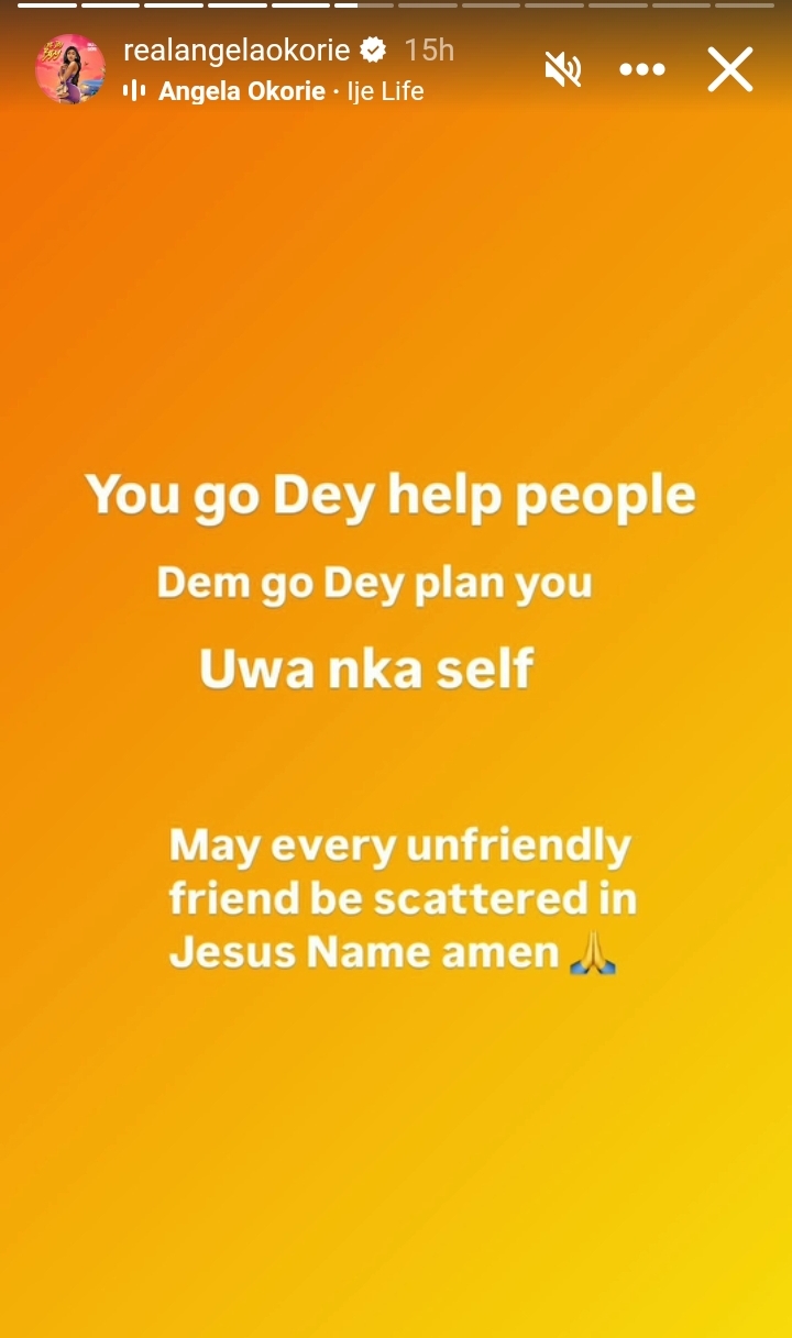Angela Okorie prays for God's intervention against betrayal 
