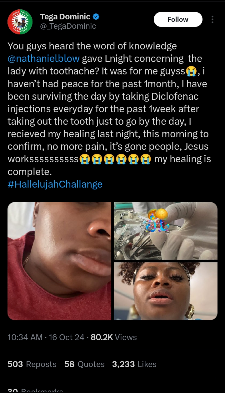 BBNaija Tega Dominic shares miraculous healing testimony