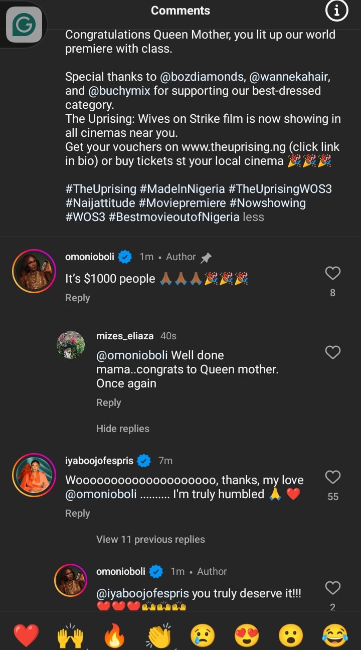 Iyabo Ojo wins best dressed at Omoni Oboli movie premiere