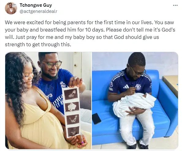Man heartbroken as he loses wife 10 days after welcoming first child 