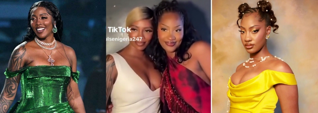 Tems and Tiwa Savage link up at music event Tems and Tiwa Savage link up at music event