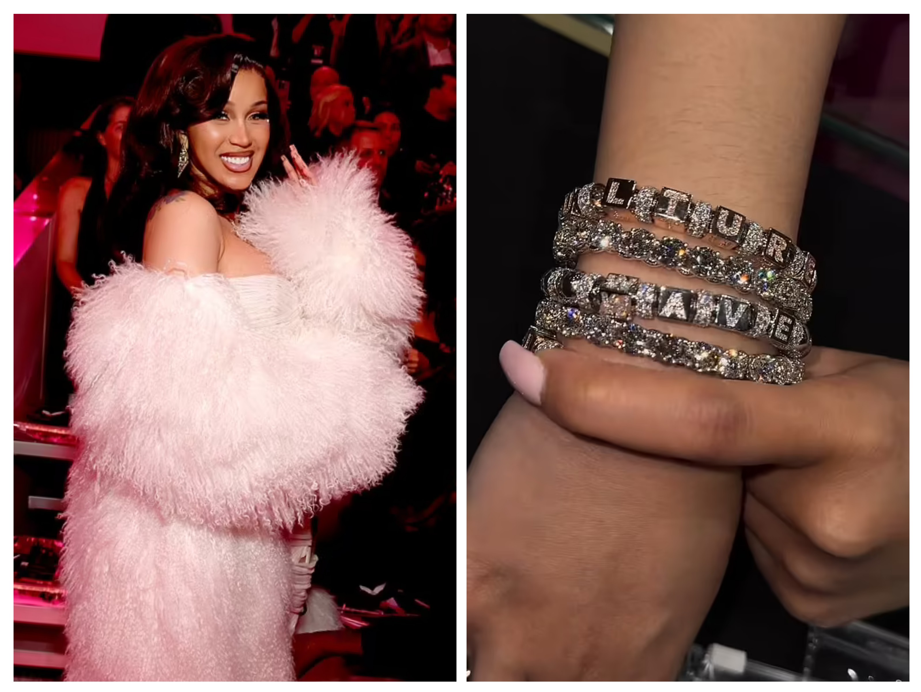 Cardi B hints at 3rd child's name while flaunting diamond bracelet Cardi B hints at 3rd child's name while flaunting diamond bracelet