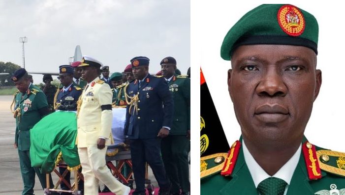 Body of late COAS Lagbaja arrive Lagos airport Body of late COAS Lagbaja arrive Lagos airport