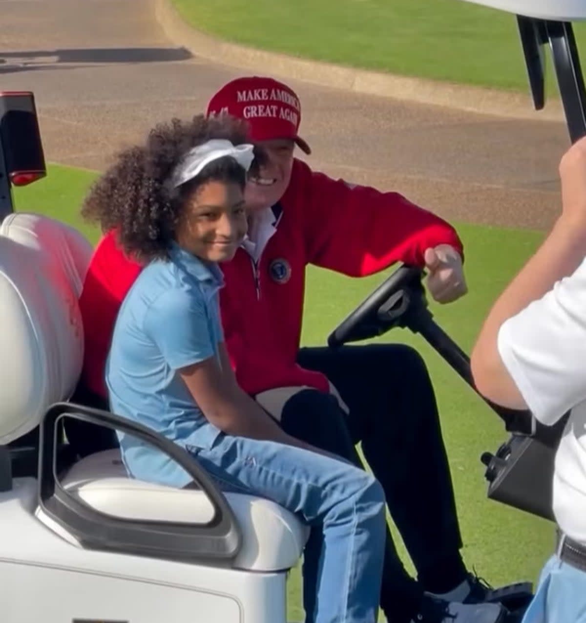 Moment Trump asks to buy young girl’s hair ‘for millions’