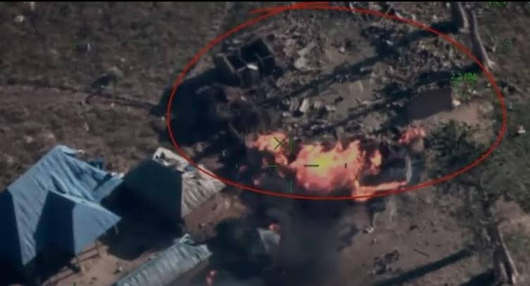 NAF airstrikes destroy terrorist food depot NAF airstrikes destroy terrorist food depot