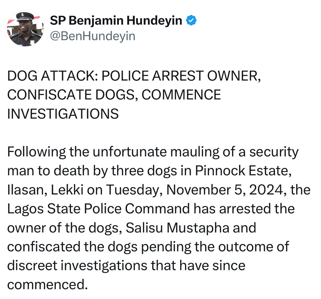  Police seize dogs involved in security guard’s de.ath 