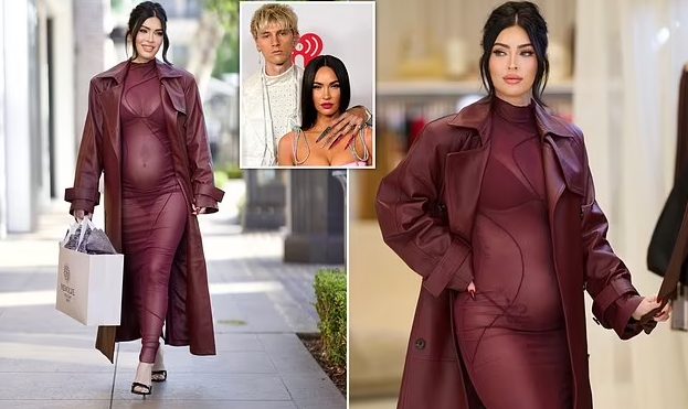 Pregnant Megan Fox shows off bump in SHEER dress Pregnant Megan Fox shows off bump in SHEER dress