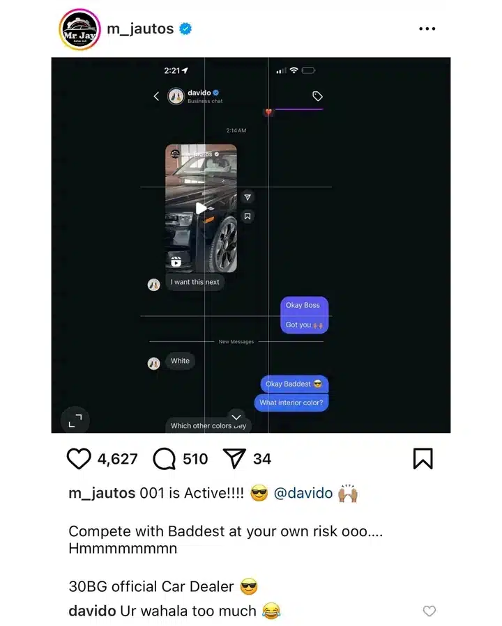 Davido plans to add 2025 Rolls-Royce Phantom To his collection