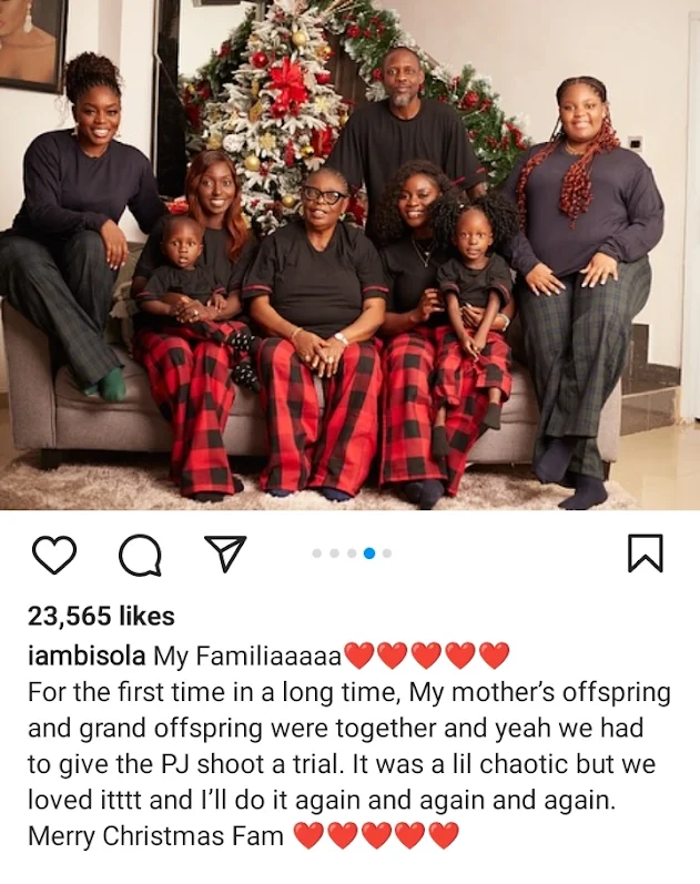 Bisola Aiyeola shares rare Christmas photos
