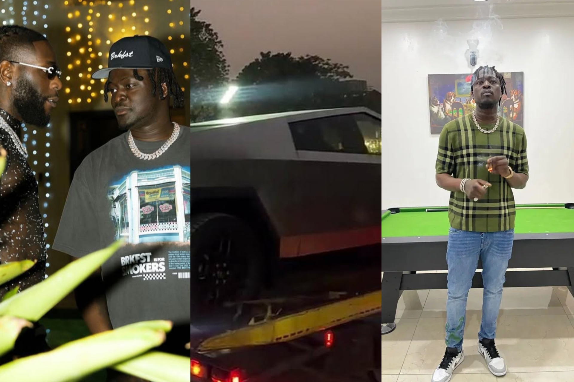 Burna Boy gifts friend, King Manny a Cybertruck Burna Boy gifts friend, King Manny a Cybertruck