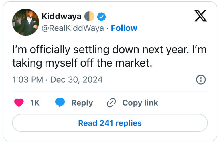 Kiddwaya announces plans to marry in 2025