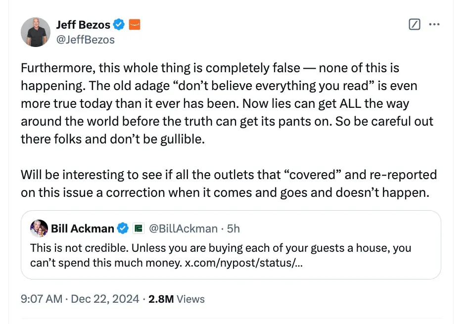 Jeff Bezos slams report about $600M Aspen wedding to Lauren Sanchez