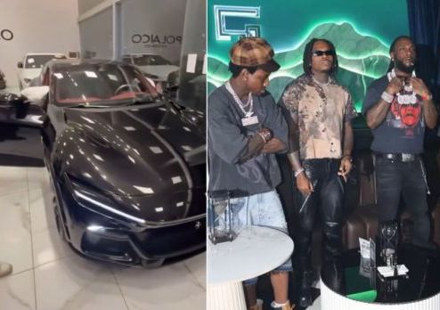 Shallipopi reacts emotionally to Burna Boy's new Ferrari Shallipopi reacts emotionally to Burna Boy's new Ferrari