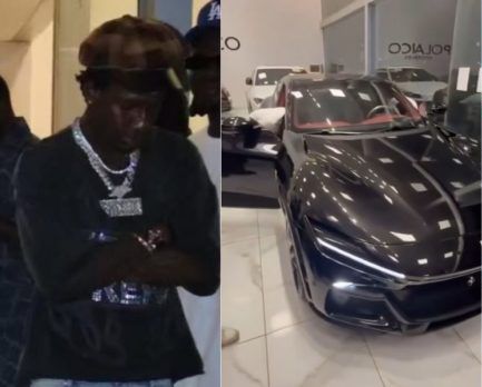Shallipopi reacts emotionally to Burna Boy's new Ferrari