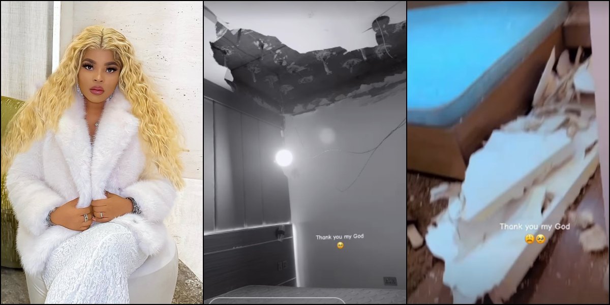 Chichi avoids disaster as POP ceiling crashes on her bed